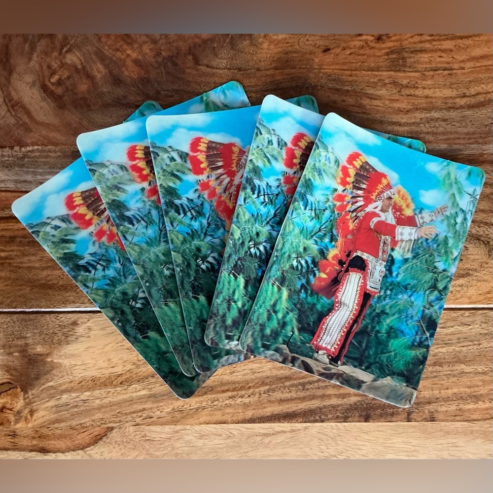 Vintage Visual Panographics, Inc 3-D Collector Series Indian Chief Postcards